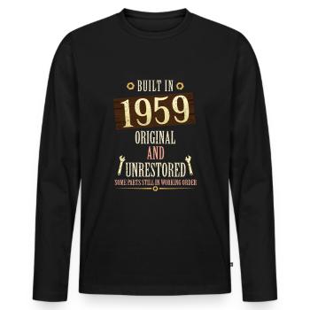 Construit dans l’original de 1959 et non restauré - T-shirt manches longues Premium bio Homme - noir - Devant - Nico (187cm)