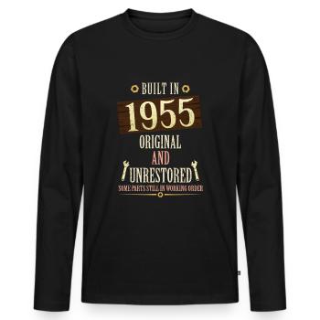 Construit dans l’original de 1955 et non restauré - T-shirt manches longues Premium bio Homme - noir - Devant - Nico (187cm)