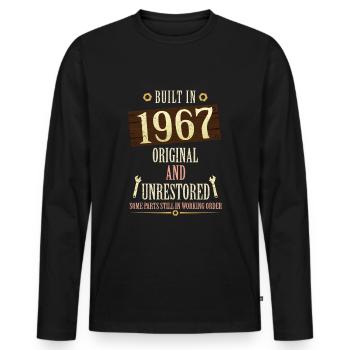 Built In The 1967 Original And Unrestored - Men's Premium Organic Long Sleeve Shirt - black - Front - Nico (187cm)