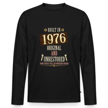 Construit dans l’original de 1976 et non restauré - T-shirt manches longues Premium bio Homme - noir - Devant - Nico (187cm)