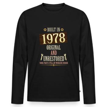 Built In The 1978 Original And Unrestored - Men's Premium Organic Long Sleeve Shirt - black - Front - Nico (187cm)