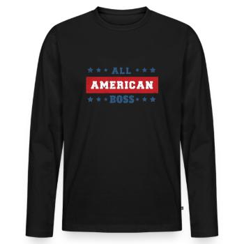 America American Boss USA Flag 4th Of July - Männer Premium Bio Langarmshirt - Schwarz - Vorne - Nico (187cm)