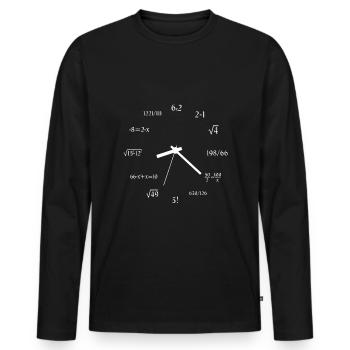 Math Clock Math Lover Math Meme Joke Math - Männer Premium Bio Langarmshirt - Schwarz - Vorne - Nico (187cm)