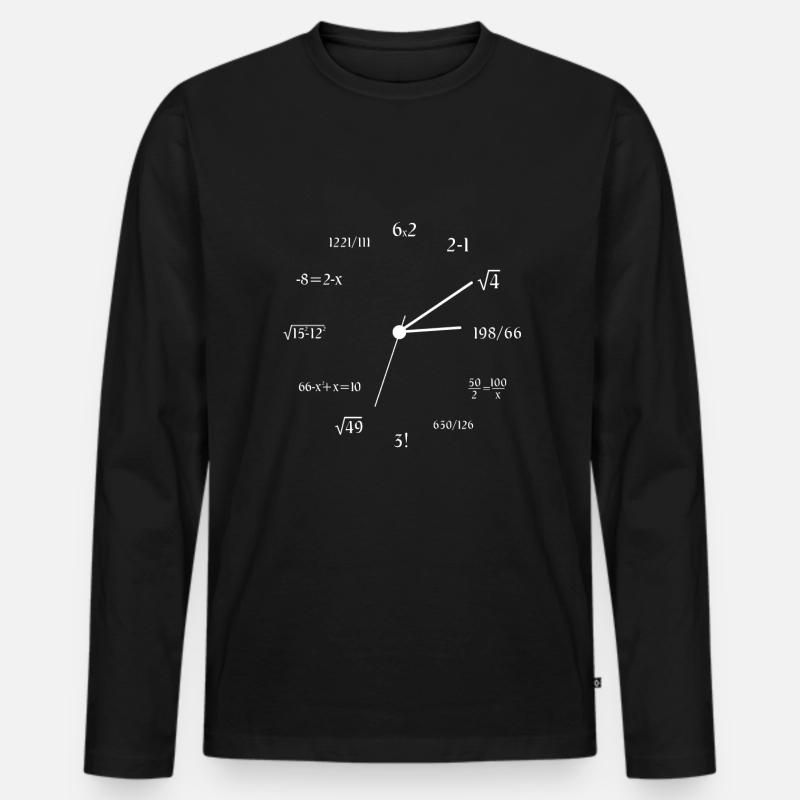 Math Lover Math Clock Math Meme Joke Math Männer Premium Bio Langarmshirt