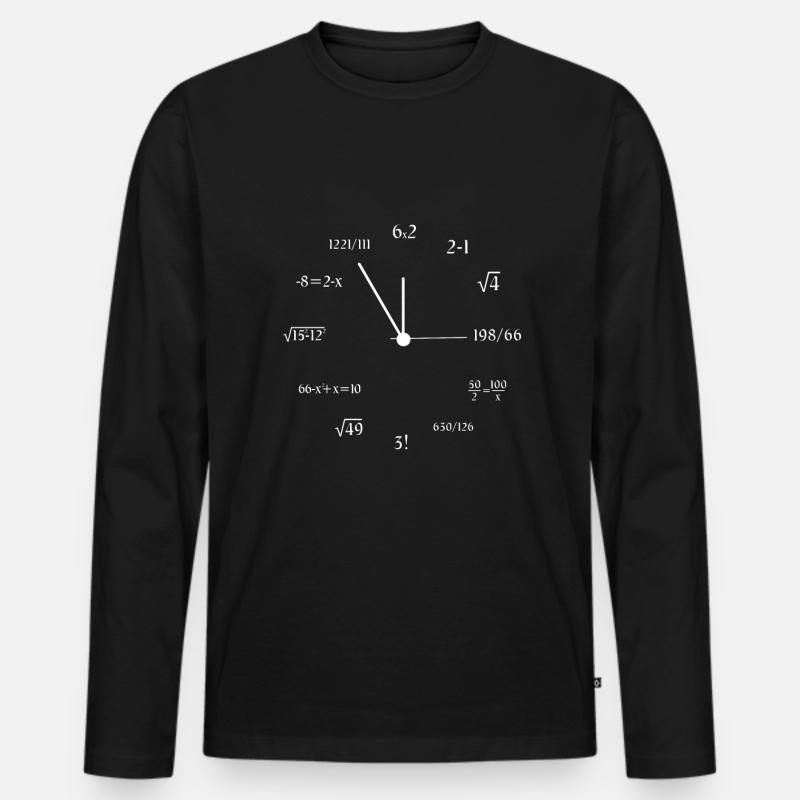 Mathematician Math Clock Math Meme Joke Math Männer Premium Bio Langarmshirt