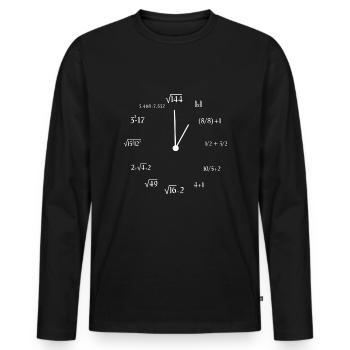 Math Meme Math Formula Joke Math Clock - Männer Premium Bio Langarmshirt - Schwarz - Vorne - Nico (187cm)