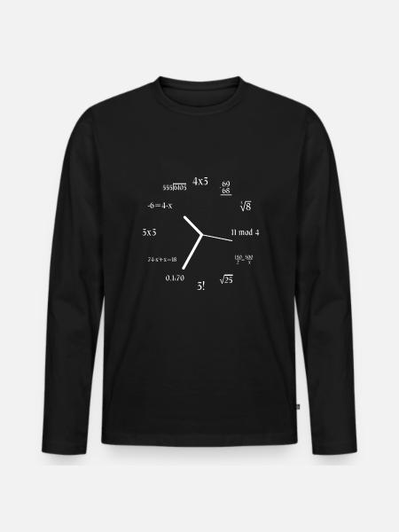 Matemática Broma Ecuación Fórmula Matemática Meme Math Reloj - Camiseta ecológica prémium de manga larga para hombre - negro