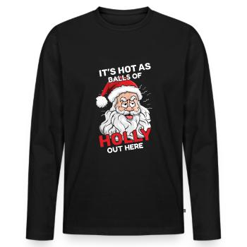Beach Christmas Funny Hot Balls Santa Summer 2022 - Männer Premium Bio Langarmshirt - Schwarz - Vorne - Nico (187cm)