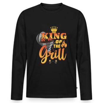 Grill Barbecue Steak Backyard Summer 2022 - Männer Premium Bio Langarmshirt - Schwarz - Vorne - Nico (187cm)