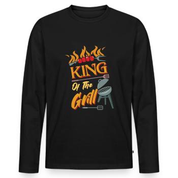 Flame Grill Barbecue Steak Backyard Summer 2022 - Männer Premium Bio Langarmshirt - Schwarz - Vorne - Nico (187cm)