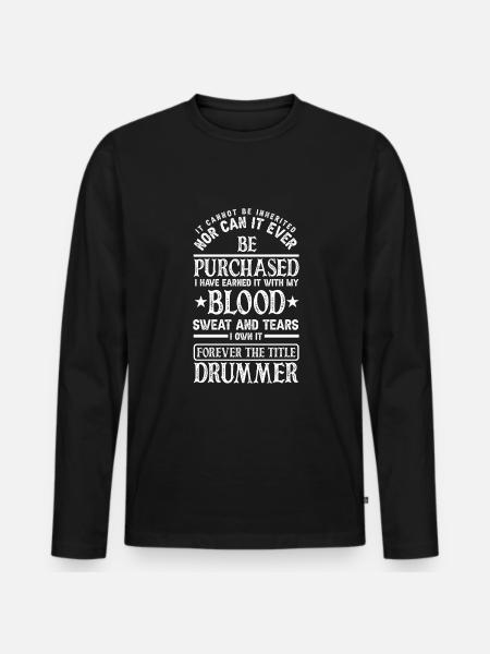 Drums Drummer Gift - Men's Premium Organic Long Sleeve Shirt - black