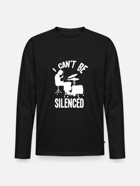 Drums Drummer Gift - Men's Premium Organic Long Sleeve Shirt - black