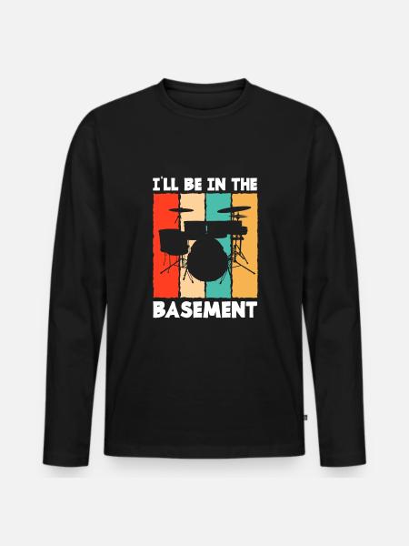 Drums Drummer Gift - Men's Premium Organic Long Sleeve Shirt - black
