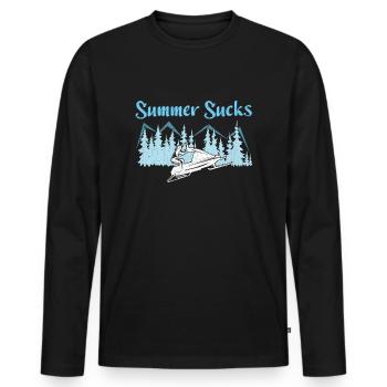 Beach 2022 Sucks Hate Summer Snow Boarding Snow - Männer Premium Bio Langarmshirt - Schwarz - Vorne - Nico (187cm)