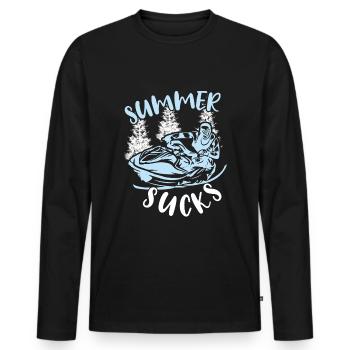 Beach 2022 Sucks Summer Snow Boarding Snow - Männer Premium Bio Langarmshirt - Schwarz - Vorne - Nico (187cm)