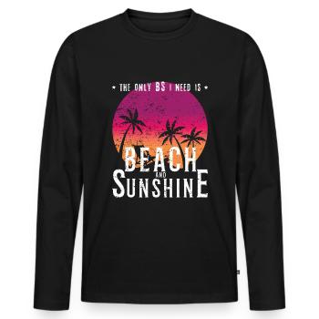 Beach Sunshine Tropical Hello Summer 2022 - Männer Premium Bio Langarmshirt - Schwarz - Vorne - Nico (187cm)