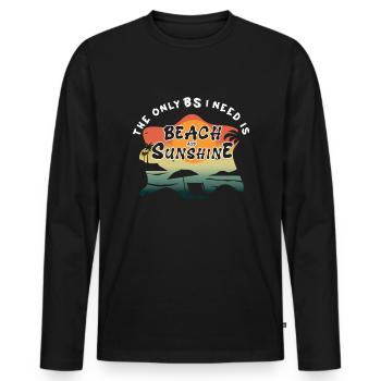 Beach And Sunshine Tropical Hello Summer 2022 - Männer Premium Bio Langarmshirt - Schwarz - Vorne - Nico (187cm)