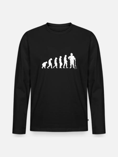 Évolution du jardinage agricole jardinier - T-shirt manches longues Premium bio Homme - noir