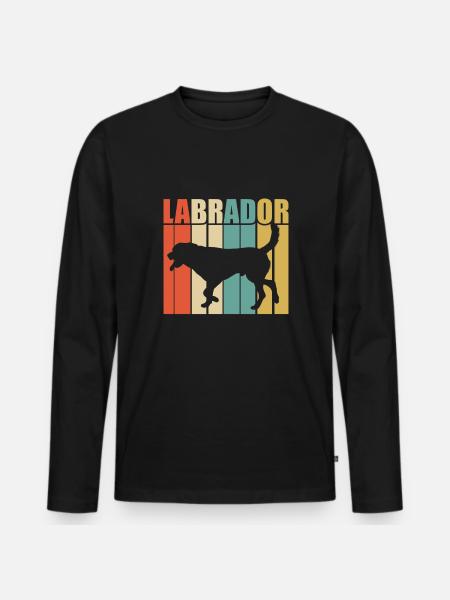 Labrador rétro - T-shirt manches longues Premium bio Homme - noir