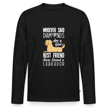 Labrador - Männer Premium Bio Langarmshirt - Schwarz - Vorne - Nico (187cm)
