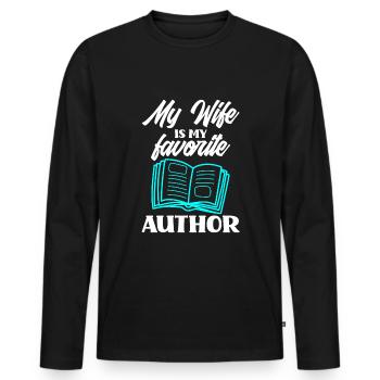 Author Author Funny Author Gift - Men's Premium Organic Long Sleeve Shirt - black - Front - Nico (187cm)
