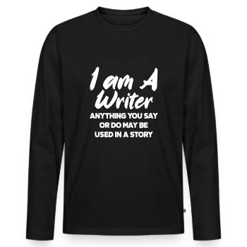 Author Author Funny Author Gift - Men's Premium Organic Long Sleeve Shirt - black - Front - Nico (187cm)