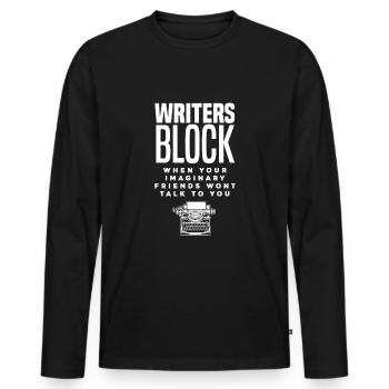 Author Author Funny Author Gift - Men's Premium Organic Long Sleeve Shirt - black - Front - Nico (187cm)