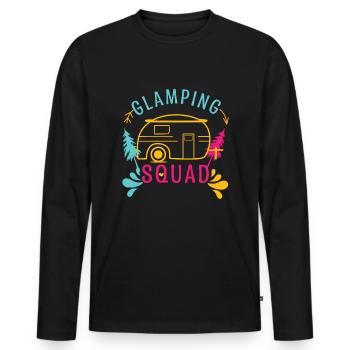 Squad Adventure Vacation Glamp Go Camping - Männer Premium Bio Langarmshirt - Schwarz - Vorne - Nico (187cm)