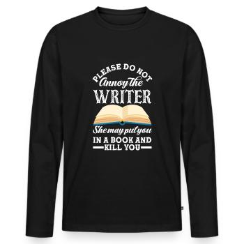 Author Author Funny Author Gift - Men's Premium Organic Long Sleeve Shirt - black - Front - Nico (187cm)