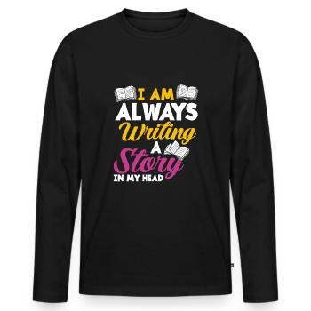 Author Author Funny Author Gift - Men's Premium Organic Long Sleeve Shirt - black - Front - Nico (187cm)
