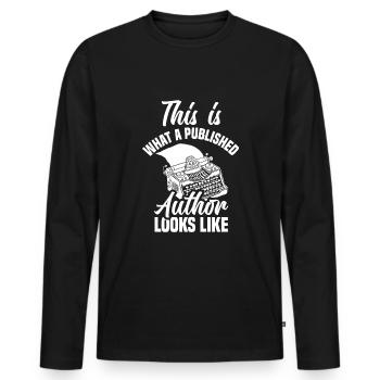 Author Author Funny Author Gift - Men's Premium Organic Long Sleeve Shirt - black - Front - Nico (187cm)