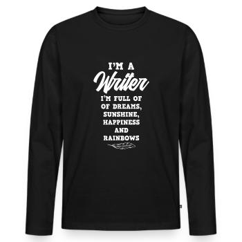Author Author Funny Author Gift - Men's Premium Organic Long Sleeve Shirt - black - Front - Nico (187cm)