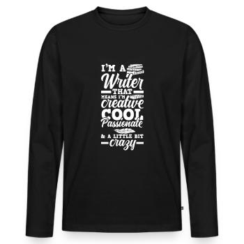 Author Author Funny Author Gift - Men's Premium Organic Long Sleeve Shirt - black - Front - Nico (187cm)