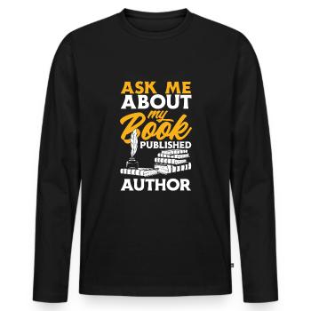 Author Author Funny Author Gift - Men's Premium Organic Long Sleeve Shirt - black - Front - Nico (187cm)