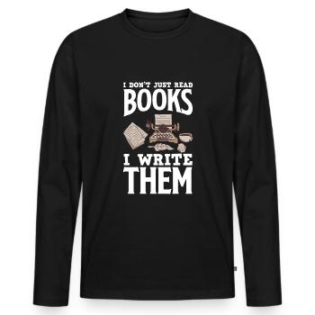Author Author Funny Author Gift - Men's Premium Organic Long Sleeve Shirt - black - Front - Nico (187cm)