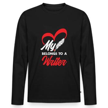 Author Author Funny Author Gift - Men's Premium Organic Long Sleeve Shirt - black - Front - Nico (187cm)