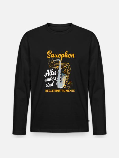 Saxophon Saxophon Saxophon - Männer Premium Bio Langarmshirt - Schwarz