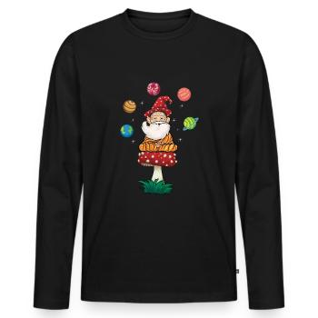 Relax Yoga Time Mandala Meditate Elf Dwarf Yoga - Männer Premium Bio Langarmshirt - Schwarz - Vorne - Nico (187cm)