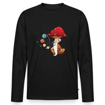 Relax Yoga Time Mandala Meditate Gnome Dwarf Yoga - Männer Premium Bio Langarmshirt - Schwarz - Vorne - Nico (187cm)