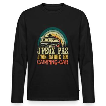 Adventure Nature Cannot I Am In Camper Camping - Men's Premium Organic Long Sleeve Shirt - black - Front - Nico (187cm)