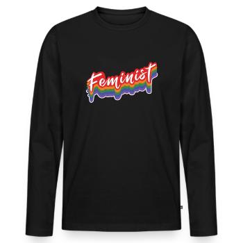 Feminist Retro Feminism Rights Womens Equality - Men's Premium Organic Long Sleeve Shirt - black - Front - Nico (187cm)