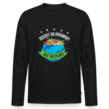 Destroy Patriarchy Feminist Rights Womens Equality - Männer Premium Bio Langarmshirt - Schwarz - Vorne - Nico (187cm)