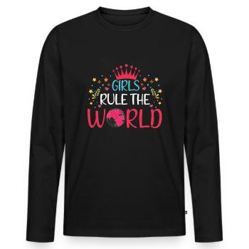 Girl World Feminist Feminism Rights Women Equality - Men's Premium Organic Long Sleeve Shirt - black - Front - Nico (187cm)