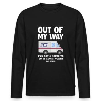 Drôle de lettre Livreur Post Post Cadeaux - T-shirt manches longues Premium bio Homme - noir - Devant - Nico (187cm)