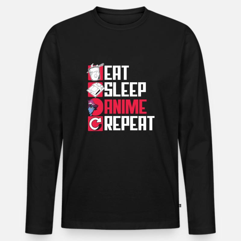 Lustiges Anime Geschenk - Männer Premium Bio Langarmshirt - Schwarz