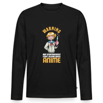 Lustiges Anime Geschenk - Männer Premium Bio Langarmshirt - Schwarz - Vorne - Nico (187cm)