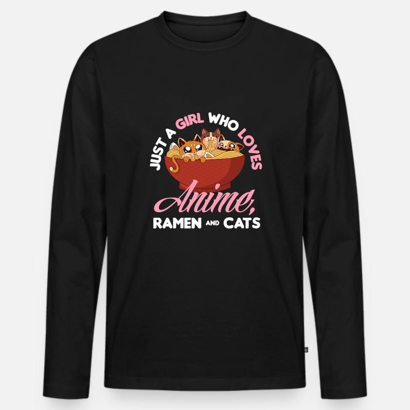 Lustiges Anime Geschenk - Männer Premium Bio Langarmshirt - Schwarz
