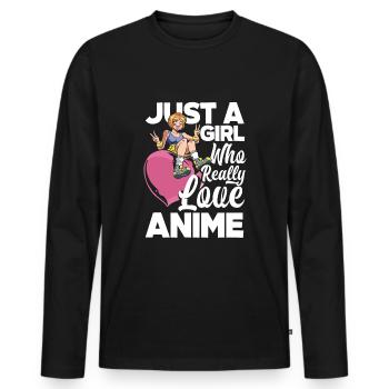 Drôle de cadeau d’anime - T-shirt manches longues Premium bio Homme - noir - Devant - Nico (187cm)