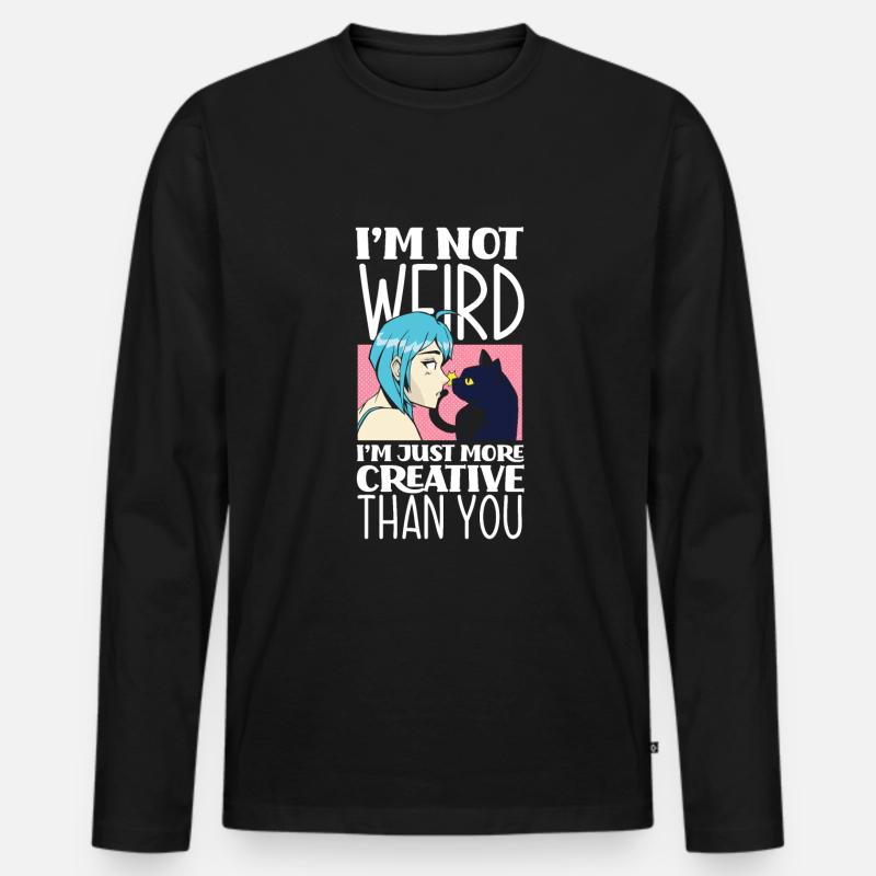 Lustiges Anime Geschenk - Männer Premium Bio Langarmshirt - Schwarz