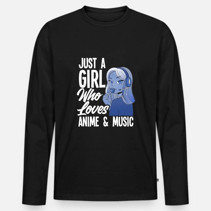 Lustiges Anime Geschenk - Männer Premium Bio Langarmshirt - Schwarz